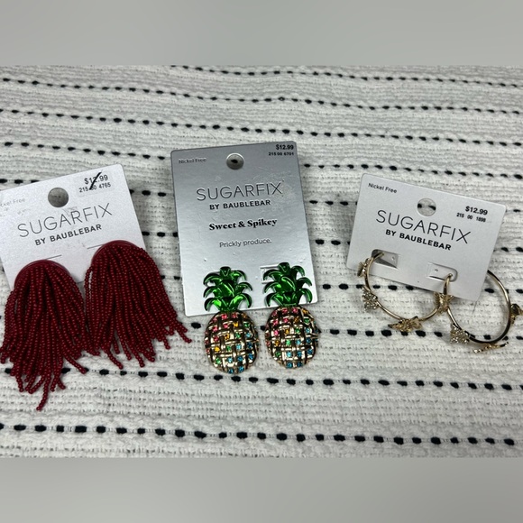 BaubleBar Sugarfix Earring Lot, 3 pairs, NWT - Picture 1 of 5
